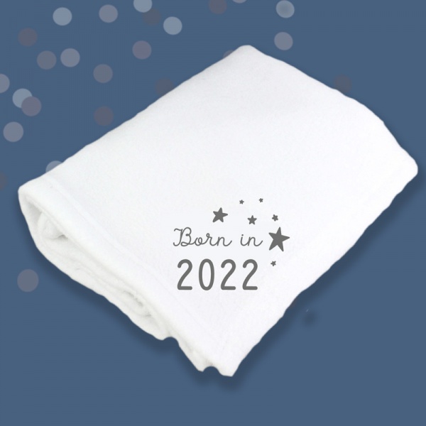 'Born In 2022' Baby Pram Blanket