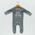 Newborn Baby Sleepsuit, Grey, Hello print