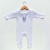 Newborn Baby Sleepsuit, White, Bunny Face Print