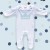 Personalised Blue Crown Baby Sleepsuit