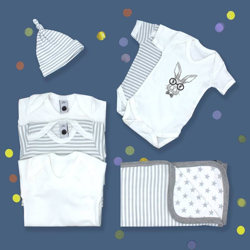 Newborn Baby Clothes Starter Gift Set - Stripe Print