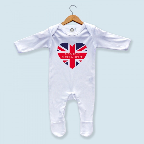 Queen's Jubilee 2022 - Union Jack Baby Sleepsuit