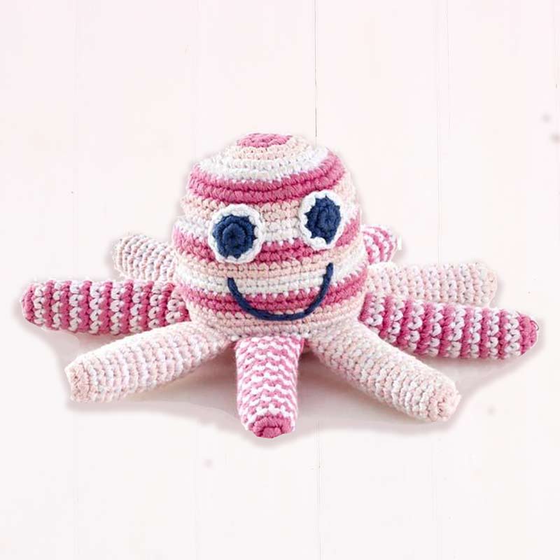 Pebble Fairtrade Crochet Octopus - Pink