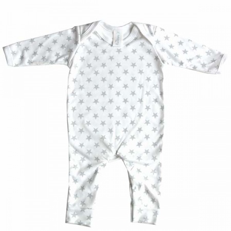 Baby Bunting Grey & White Star Print Rompersuit
