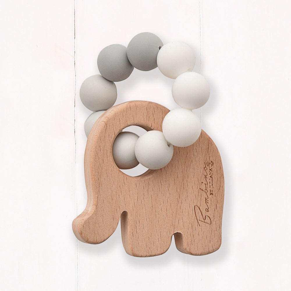 Bambino Elephant Ombre Teething Toy Grey
