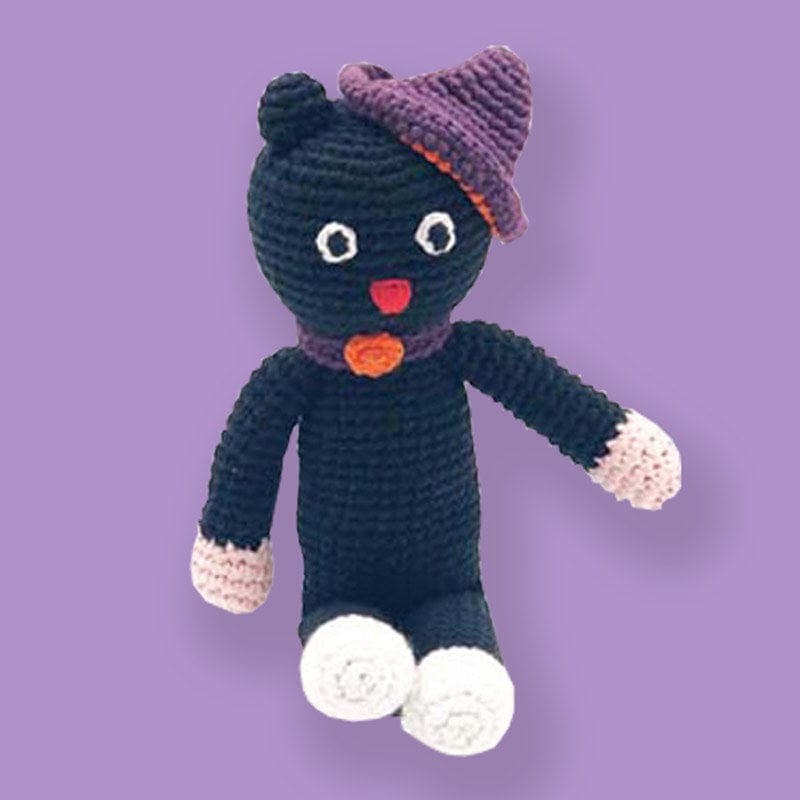 Pebblechild Black Cat in a Hat Toy with Rattle