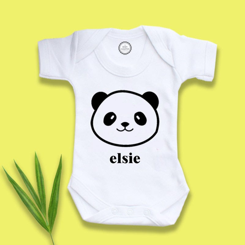 Personalised Panda Baby Name Bodysuit