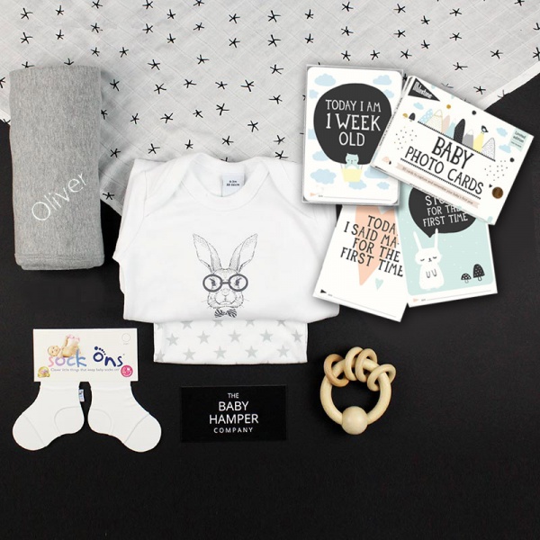 Personalised Baby Hamper Monochrome