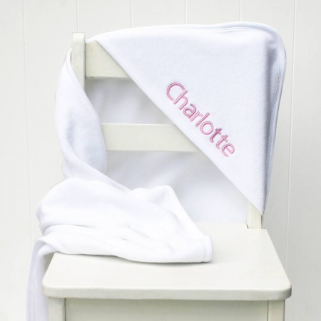 Personalised Embroidered White Hooded Towel
