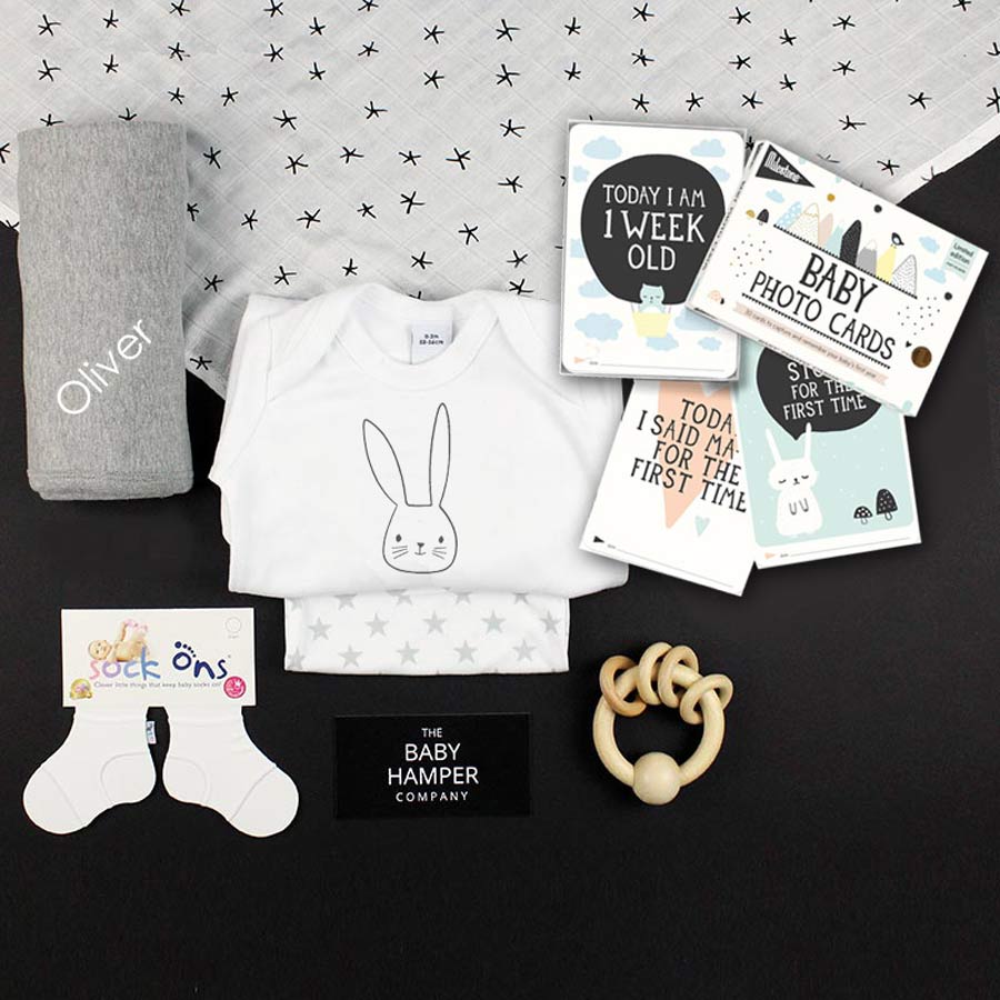 Personalised Baby Hamper Monochrome