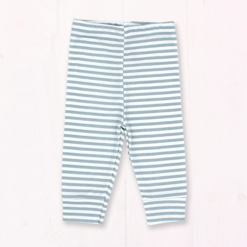 Grey and White Stripe Baby Leggings