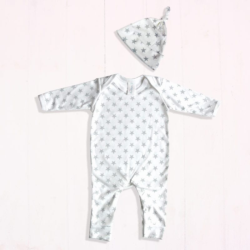 Grey & White Star Print Baby Outfit Set