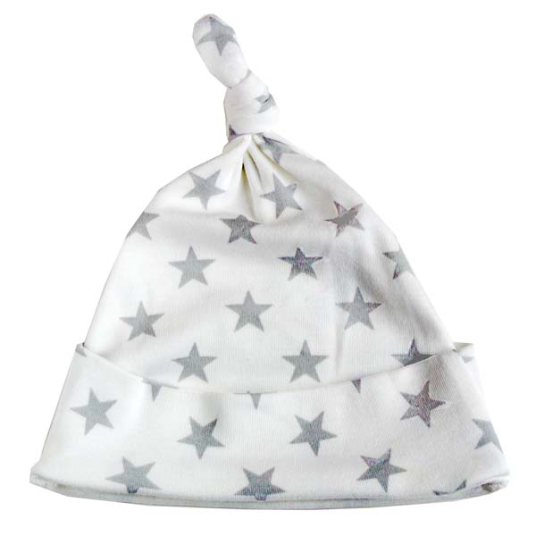 Baby Bunting Grey Star Print Knotted Hat