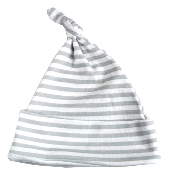 Baby Bunting Grey Stripe Print Knotted Hat