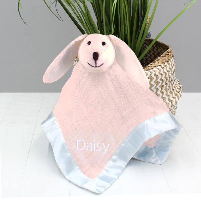 Personalised aden + anais Bunny Lovey - Pink