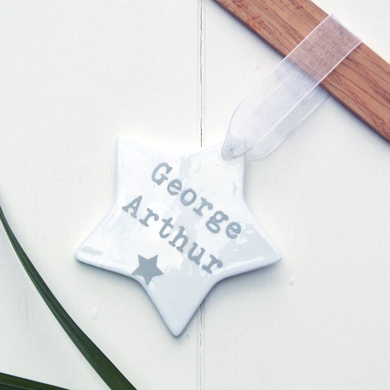 Personalised Hanging Ceramic Star