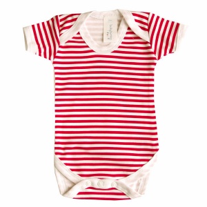Baby Bunting Red & White Stripe Bodysuit