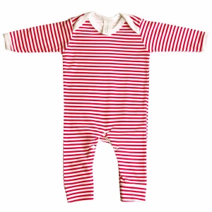 Baby Bunting Red & White Stripe Rompersuit